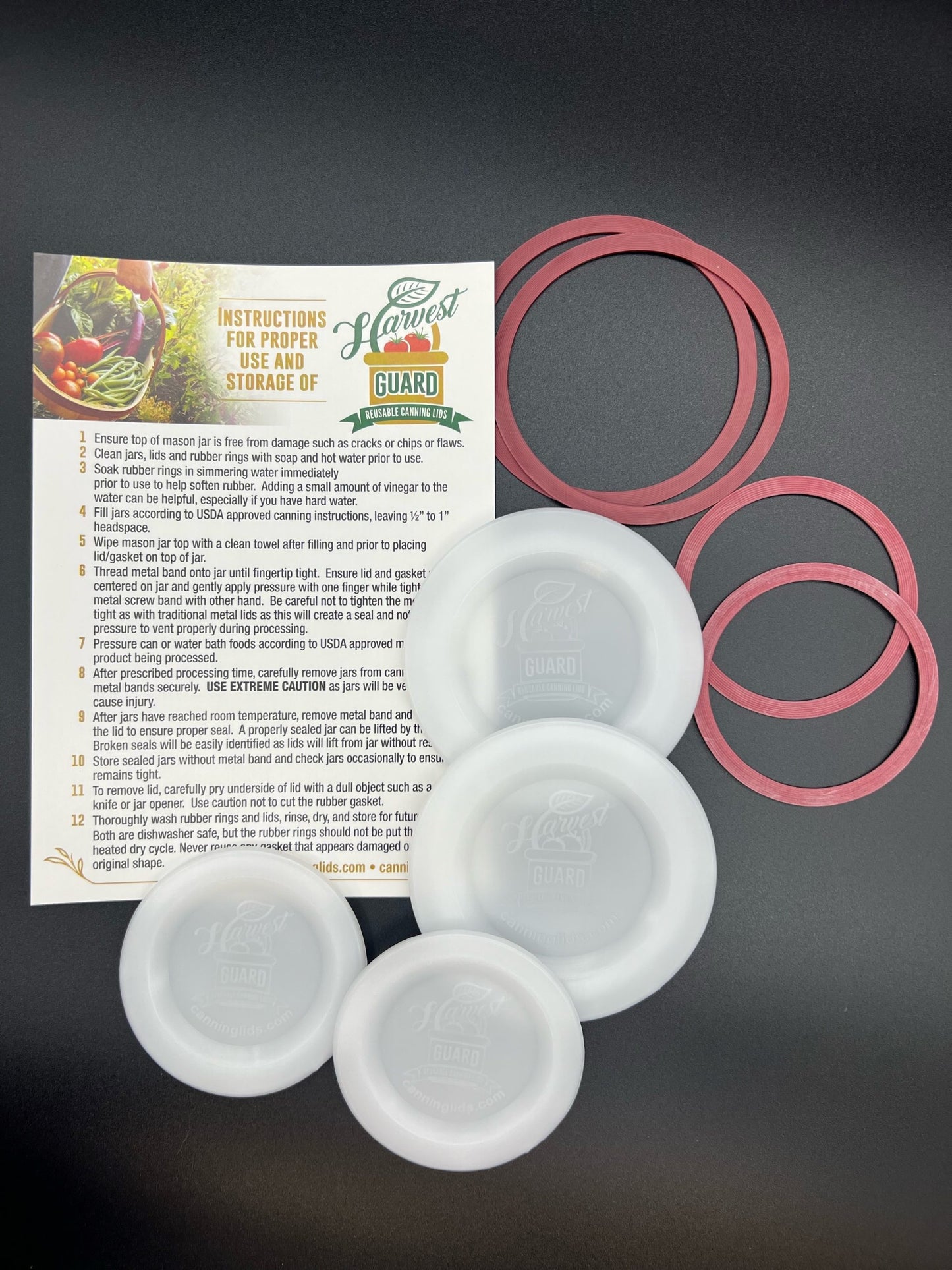 Sample Pack - 2 Regular and 2 Wide Mouth Lids with Rings image 0